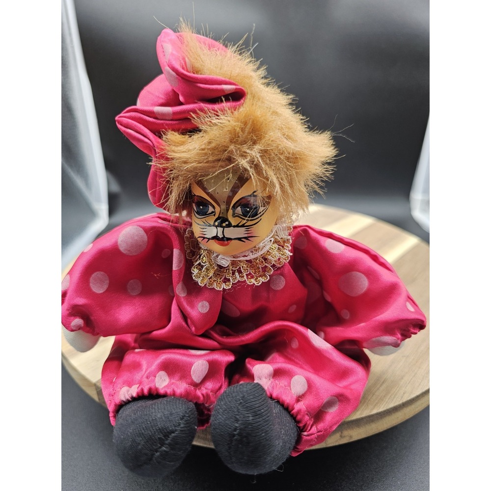 Vintage Porcelain Face & Cloth Cat Doll Read DESCRIPTION